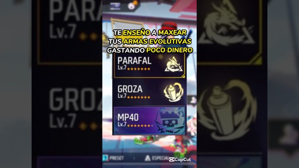 como mejorar las armas evolutivas en free fire