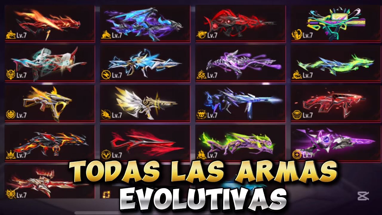 cuales son las caracteristicas de las armas evolutivas en free fire
